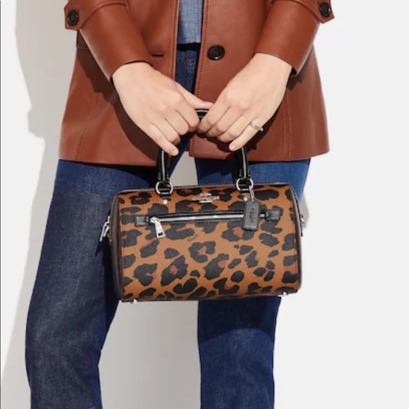 Coach Rowan satchel leopard print NWT - Picture 5 of 6